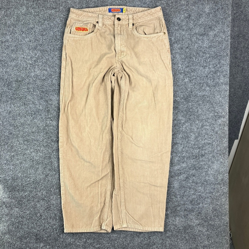Empyre Pants Womens 28 Tan Corduroy Wide Leg Retro Y2K Style Casual Trousers
